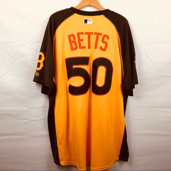 Majestic Mookie Betts American MLB Yellow Jersey - Picture 7 of 7